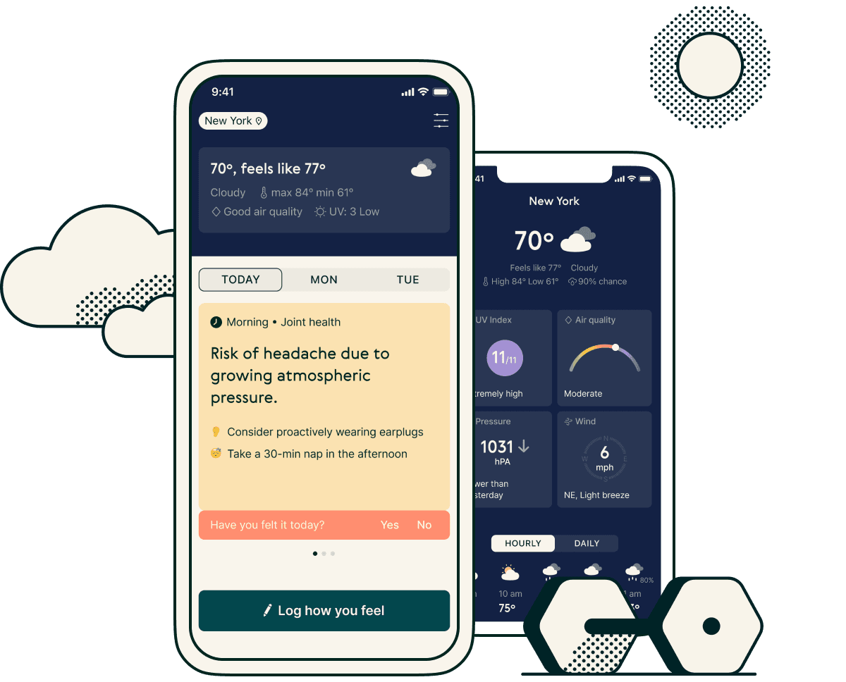 An image of the WeatherWell mobile app
